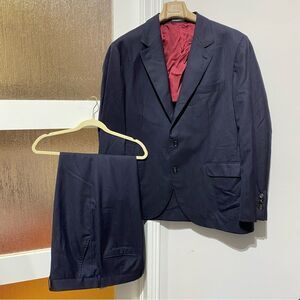 NWOT Brunello Cucinelli Pinstripe Merino Wool Navy Suit